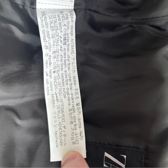 Zara Black & White Houndstooth Knit Bomber Jacket - Picture 6 of 7